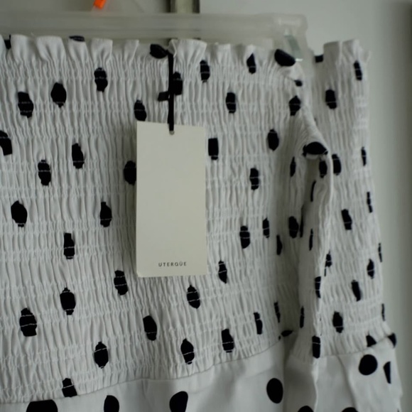 Uterque polka dot off-shoulder midi dress - Picture 4 of 6